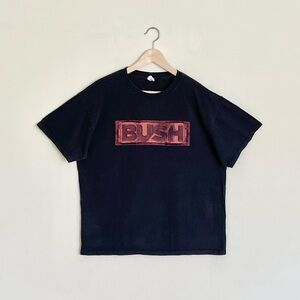 Vintage 90s Bush Gavin Rossdale Band Graphic Black Concert T Shirt Adult Large